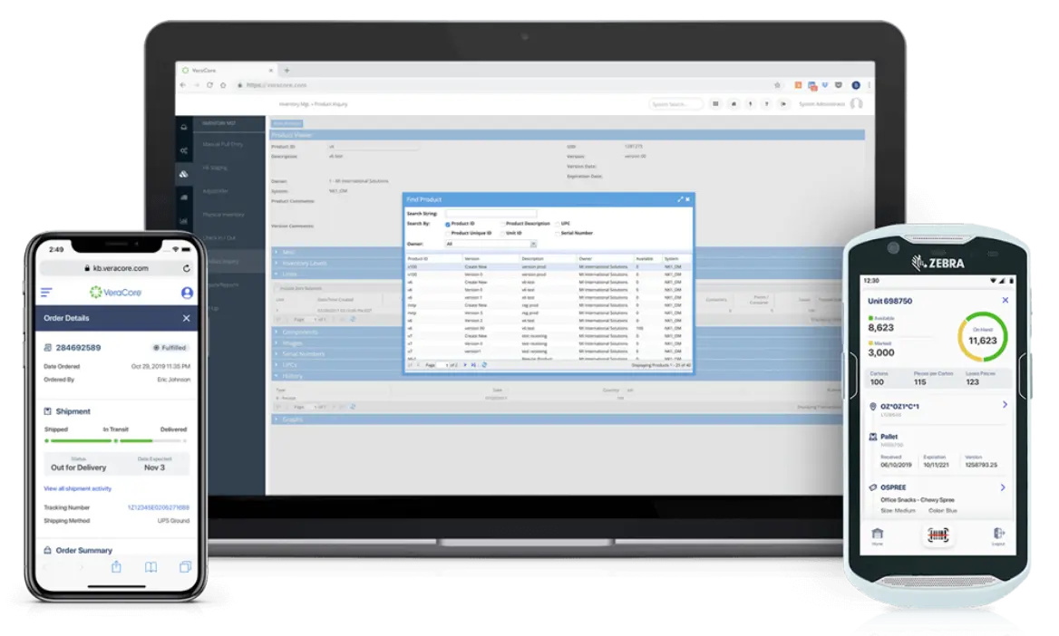 The VeraCore Smart Fulfillment software can be used on desktop, smartphones, and mobile computers.